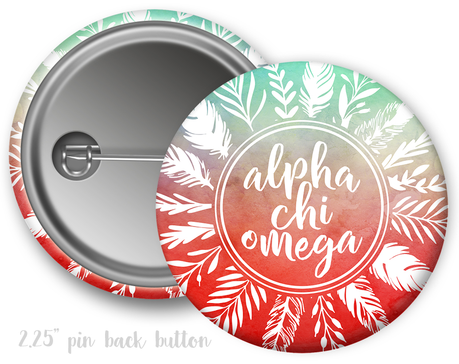 AXO Feathers Button - Uptown Greek