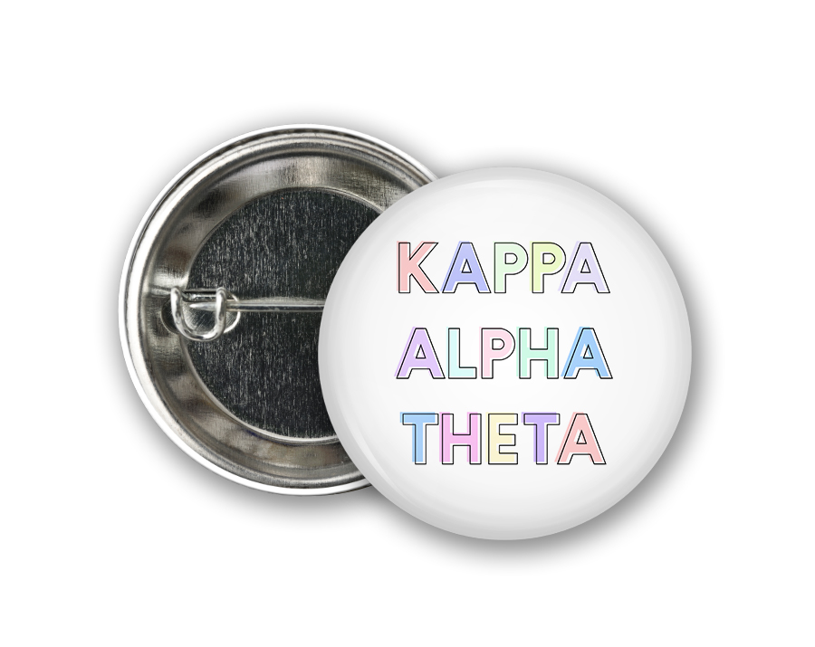 KAO Pastel Letters Outline Button - Uptown Greek